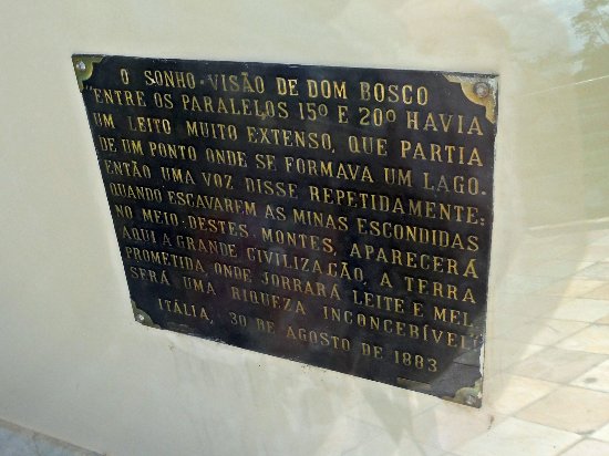 Placa de Bronze Dentro do Monumento Ermida Dom Bosco